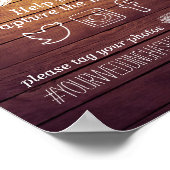 ウェディングスナップ ハッシュタグ ラスティック ウッド メイソンジャー ライト ポスター (角)