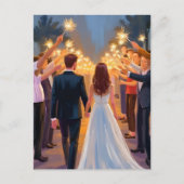 ウェディングスパークラー | 結婚式 お祝い 絵 ポストカード (正面)