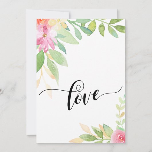 ウェディングセレブレーションのあとの水彩の花 招待状 (裏面)