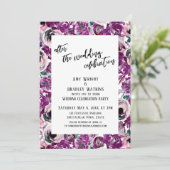 ウェディングセレブレーション後に描かれたピンクの花 招待状 (スタンド正面)