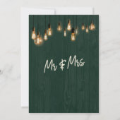 ウェディングセレブレーション後のグリーンウッドとライト 招待状 (裏面)