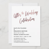 ウェディングセレブレーション後のローズゴールドのレセプション 招待状 (正面)