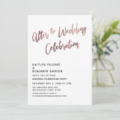 ウェディングセレブレーション後のローズゴールドのレセプション 招待状 (スタンド正面)