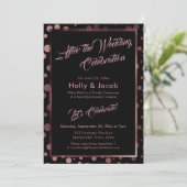 ウェディングセレブレーション後のローズゴールドバブルズ 招待状 (スタンド正面)