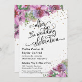 ウェディングセレブレーション後のワイルドフラワーのコンフェッティ 招待状 (正面/裏面)