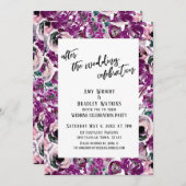 ウェディングセレブレーション ピンクの花 招待状 (正面/裏面)