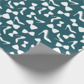 ウェディングセレモニー ハイヒールとネクタイ シームレス ラッピングペーパー (角)