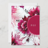 ウェディングセーフザデートカード - 抽象的なピンクの花模様 (裏面)