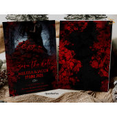 ウェディングセーブ日付ゴシックバラヴィンテージハロウィー 招待状