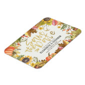 ウェディングセーブ日付秋の紅葉カボチャ マグネット (左側)