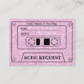 ウェディングソングリクエスト モダン ピンク カセット インサート エンクロージャーカード (正面)