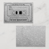 ウェディングソングリクエスト 現代のシルバーカセットテープ挿入カード エンクロージャーカード (正面/裏面)