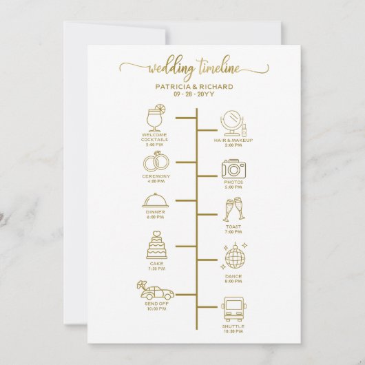 ウェディングタイムライン 招待状 - アイコン ウェディング ウェルカム (正面)