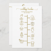 ウェディングタイムライン 招待状 - アイコン ウェディング ウェルカム (正面/裏面)