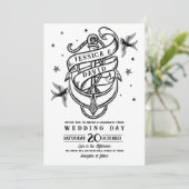 ウェディングタトゥー トラディショナル ロック アンカー ダヴス 招待状 (スタンド正面)