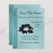 ウェディングティールブラシメタル、ブラックフローラ セーブザデート (正面/裏面)