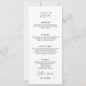 ウェディングテーブルメニュー レセプション ディナー 招待状 (正面)