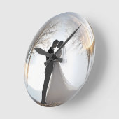 ウェディングテーマ ロマンティック ラウンド壁時計 (傾斜)