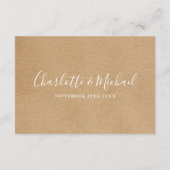 ウェディングディテールズ シグネチャースクリプト ラスティック クラフト エンクロージャーカード (裏面)