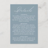 ウェディングディテール カリグラフィー スクリプト ダスティーブルー エンクロージャーカード (正面)