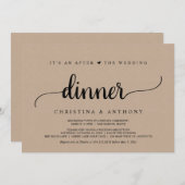 ウェディングディナー後のラスティッククラフト挙式 招待状 (正面/裏面)