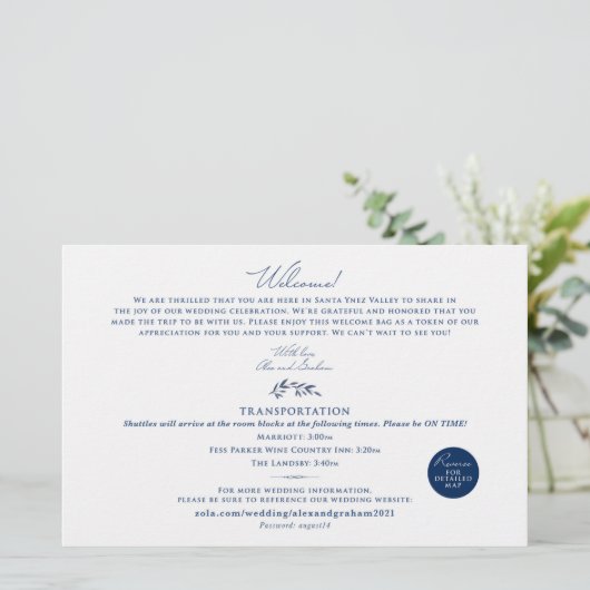 ウェディングデイウェルカムマップカード – Alex用 (スタンド正面)