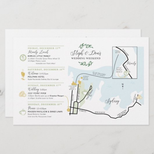 ウェディングデイウェルカムマップカードAUS - for STEPH (正面/裏面)