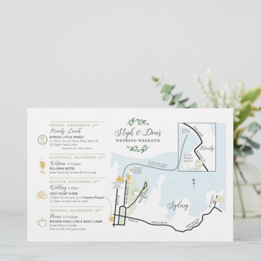 ウェディングデイウェルカムマップカードAUS - for STEPH (スタンド正面)