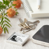 ウェディングデイシルエットパーソナライズされたキーチェーン キーホルダー (側面)