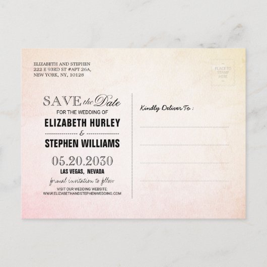 ウェディングデイトドラゴンフライ交配愛ハートを保存 案内ポストカード (裏面)