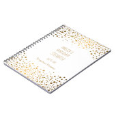 ウェディングデイトレンディー金ゴールドドット ノートブック (左側)