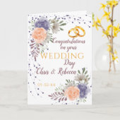 ウェディングデイピーニーバラパープル カード (黄色い花)