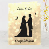 ウェディングデイフェアリースパークルデザイン カード (黄色い花)