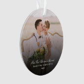 ウェディングデイフォトスクリプトカップルの休日 オーナメント (正面)