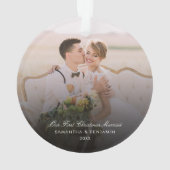 ウェディングデイフォトスクリプトカップルの休日 オーナメント (裏面)