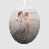 ウェディングデイフォトスクリプトカップルの休日 オーナメント (正面)
