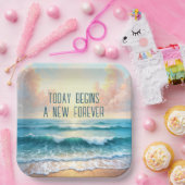 ウェディングデイモーニングシースケープ ペーパープレート (パーティー)