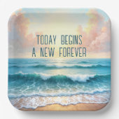 ウェディングデイモーニングシースケープ ペーパープレート (正面)