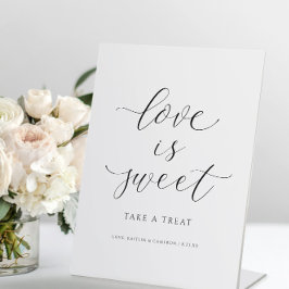 ウェディングデザートサイン Love is Sweet キャンディビュッフェ 台座サイン