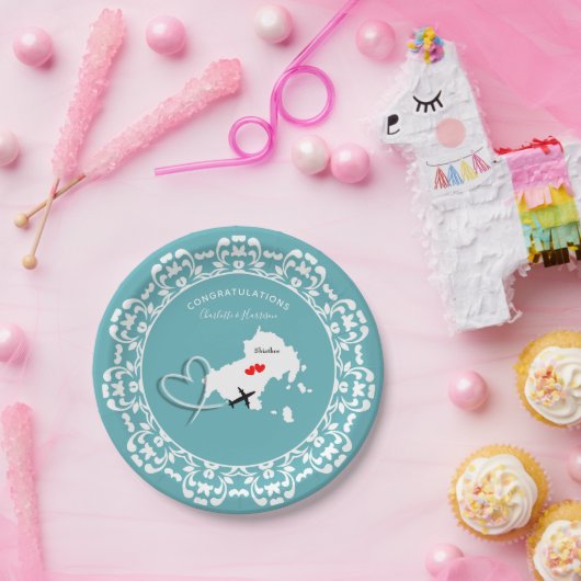 ウェディングデスティネーションスキアトスギリシャ ペーパープレート (パーティー)