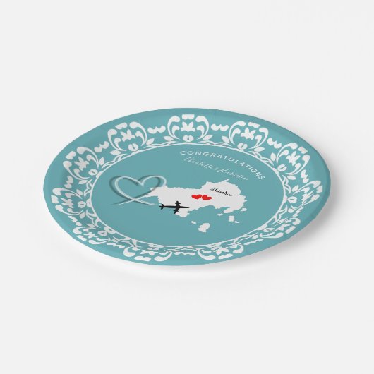 ウェディングデスティネーションスキアトスギリシャ ペーパープレート (アングル)