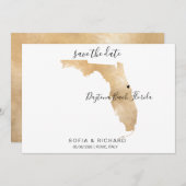 ウェディングデスティネーション フロリダマップ 取り外し可能なハート 招待状 (正面/裏面)