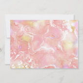 ウェディングデスティネーション ワールドマップ ピンク リムーブ可能なハート 招待状 (裏面)