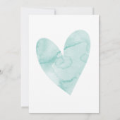 ウェディングデスティネーション 水彩 世界地図 ハート 招待状 (裏面)