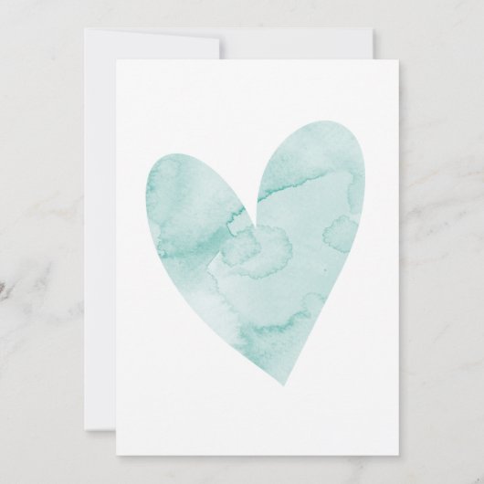 ウェディングデスティネーション 水彩 世界地図 ハート 招待状 (裏面)