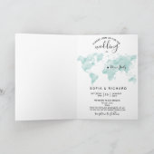 ウェディングデスティネーション 水彩 世界地図 パスポート 招待状 (内部)