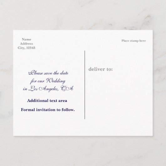 ウェディングデートのハートロープポストカード 結婚しよう 案内ポストカード (裏面)