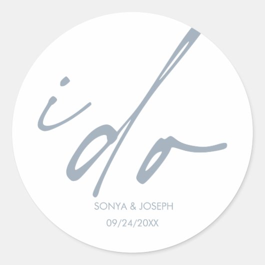 ウェディングデーミニマルシンプル ラウンドシール (正面)