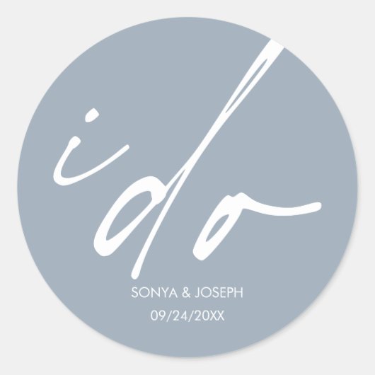 ウェディングデーミニマルシンプル ラウンドシール (正面)