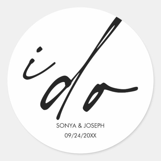 ウェディングデーミニマルシンプル ラウンドシール (正面)